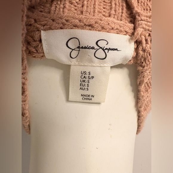 Jessica Simpson Tan Cowl Neck Sweater with Ribbed Knit - Picture 7 of 7